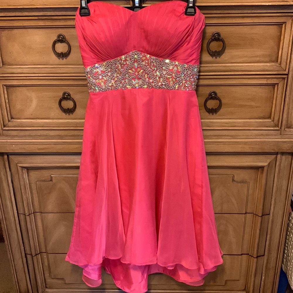 Pink chiffon dress